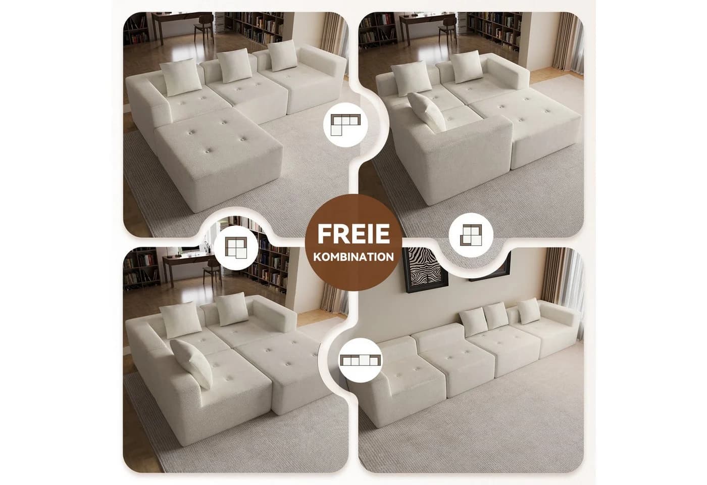 Lexzurn Ecksofa 250x170x76 cm mit Schlaffunktion - Bild 5
