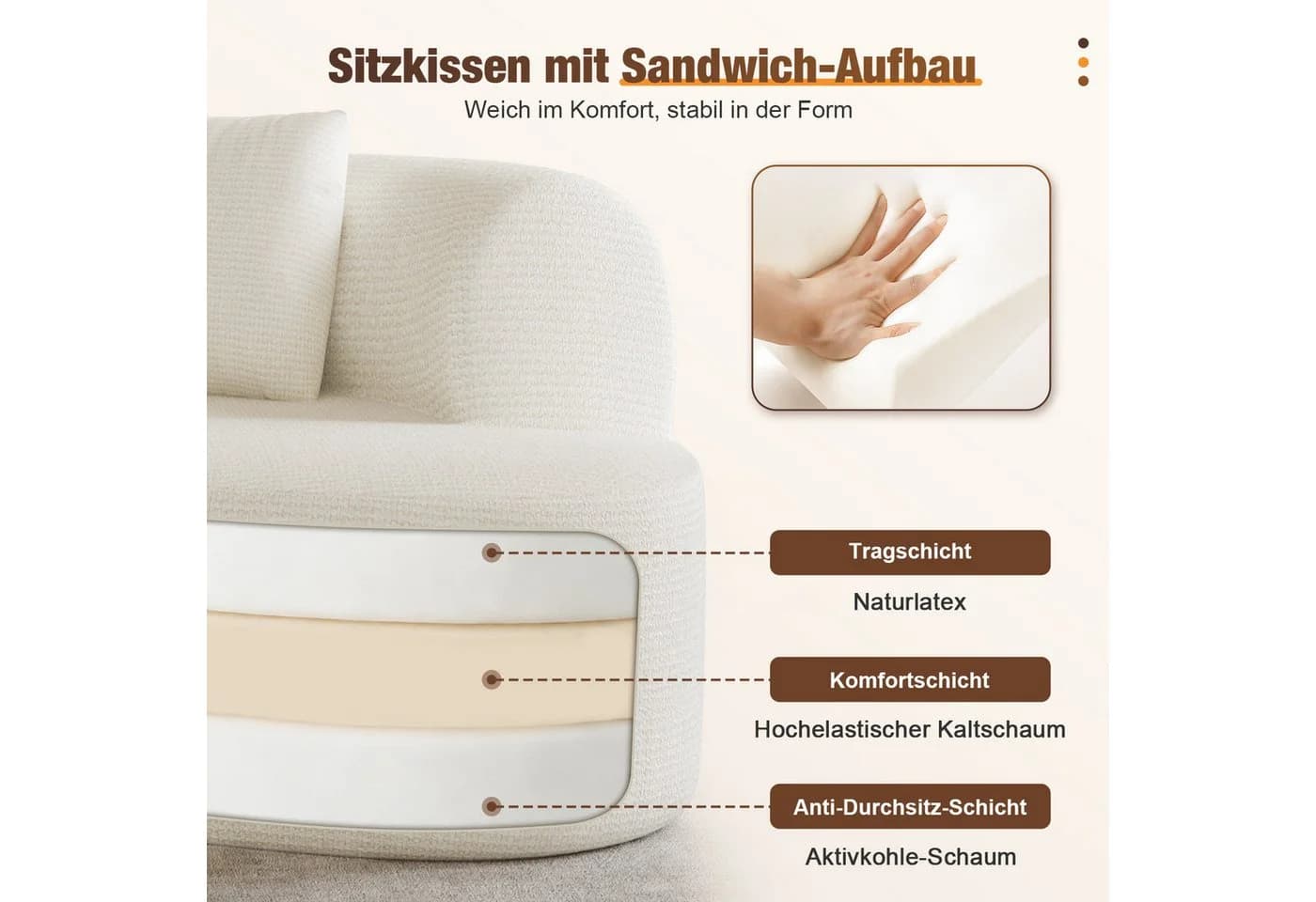 Lexzurn Sofa Schlafsofa Bella Cord Sofa Bettfunktion - Bild 5