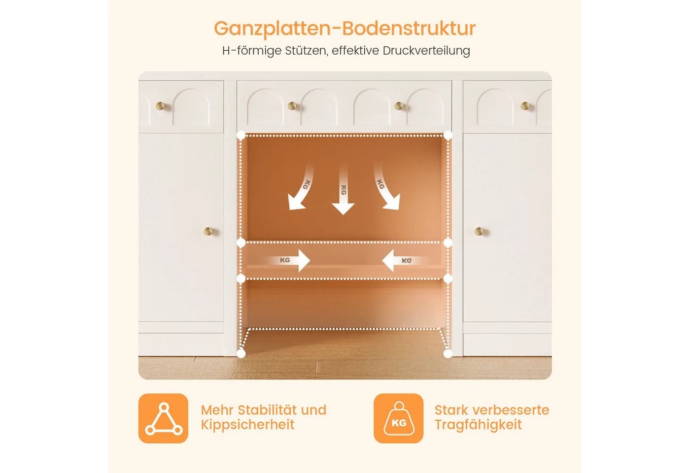 Lexzurn Schminktisch mit LED-Beleuchtung, Steckdosen und USB-Ports - Bild 5