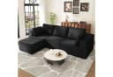 Lexzurn Ecksofa Schlafsofa mit Schlaffunktion L-Form DIY Kombination Schwarz Bild 2