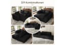 Lexzurn Ecksofa Schlafsofa mit Schlaffunktion L-Form DIY Kombination Schwarz Bild 5
