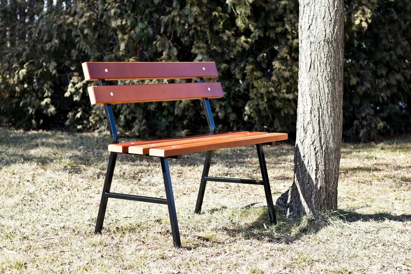 HEVVA Gartenbank Bankbeine mit Rückenlehne Schwarz - Bild 4