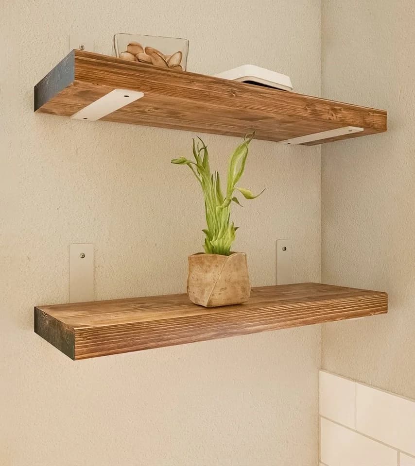 HEVVA Wandregalhalter 2x Regalwinkel Weiß L-förmig - Bild 5