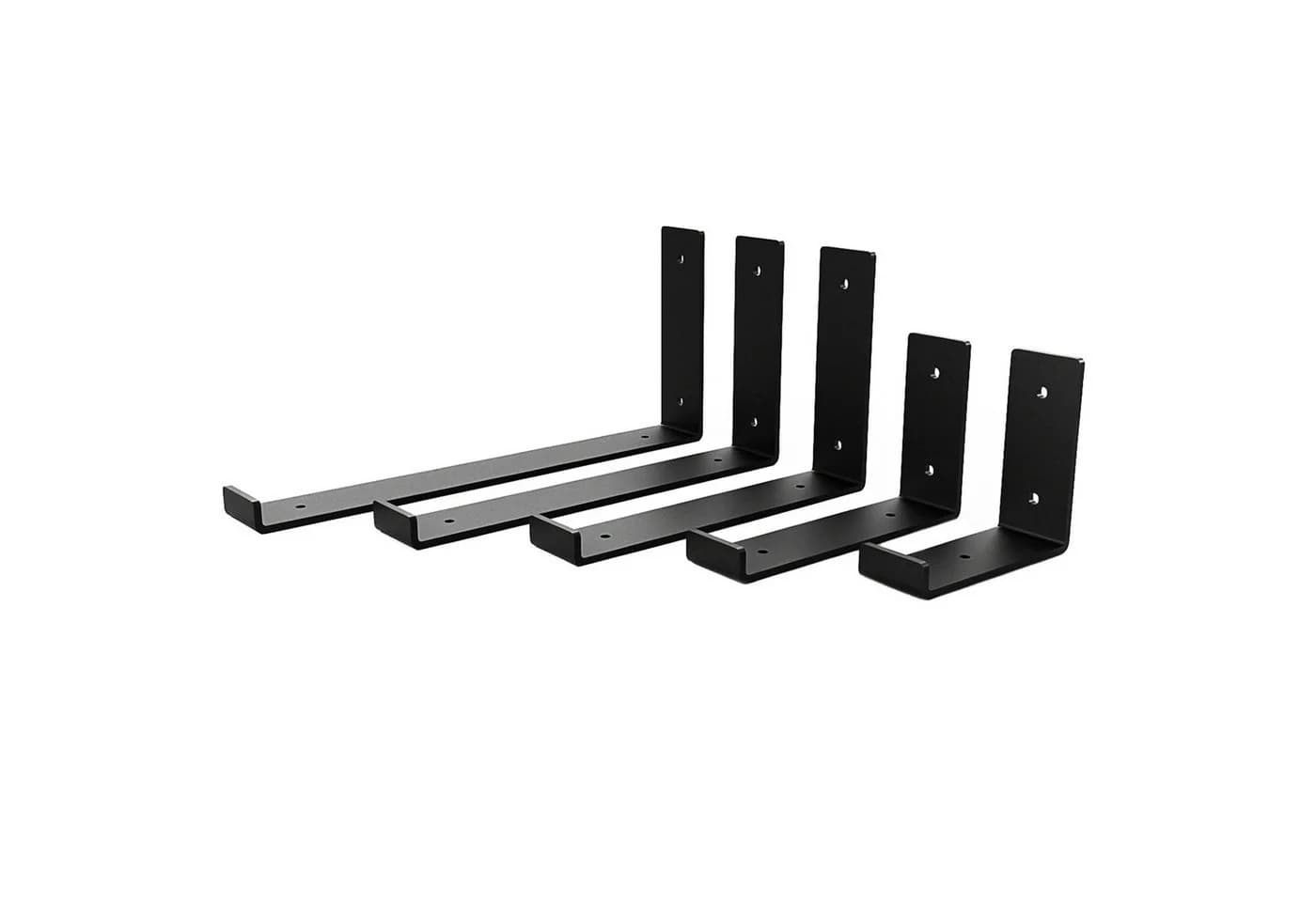 HEVVA Wandregalhalter Set 2x L-förmig Schwarz 10-30 cm - Bild 2