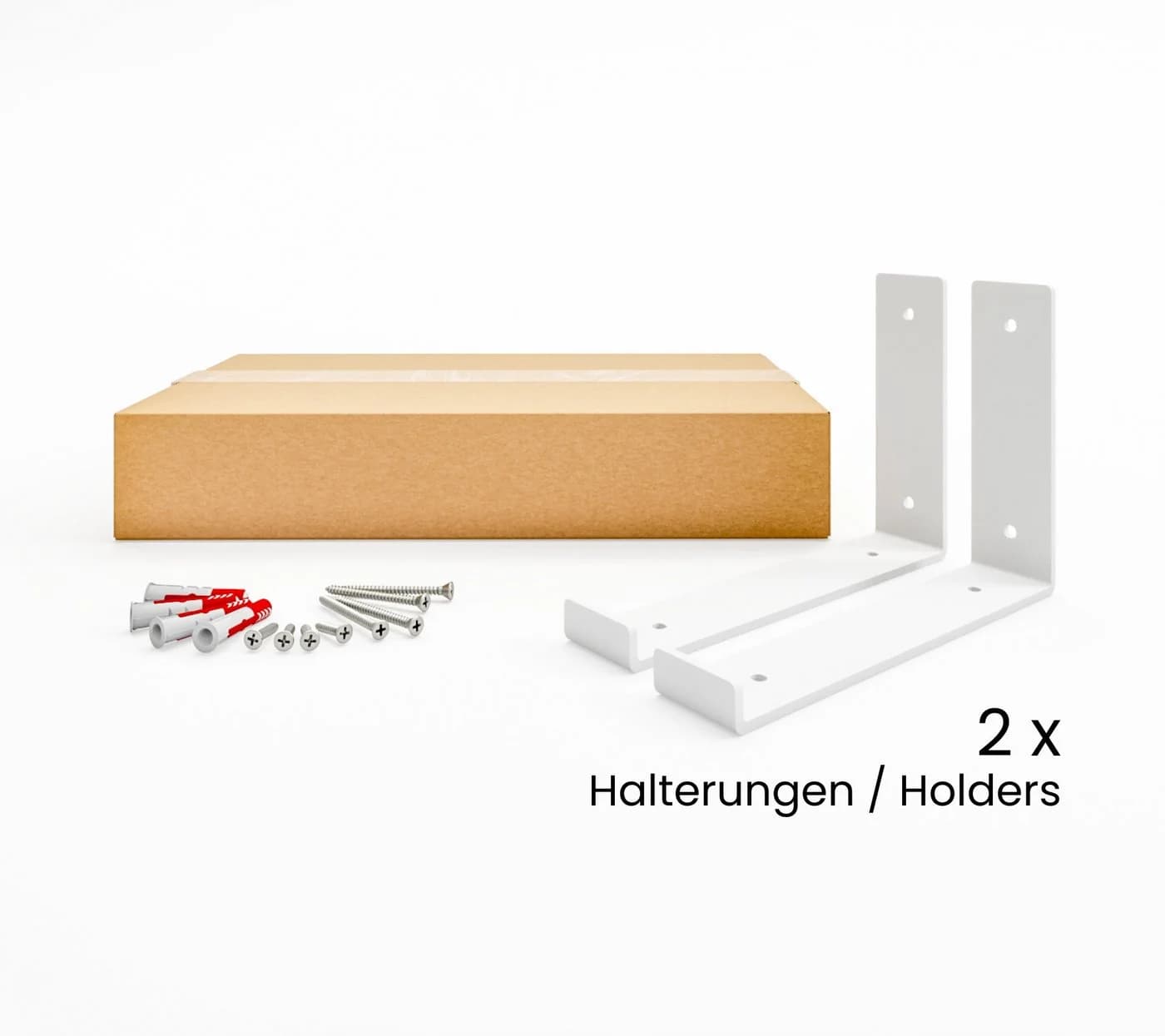 HEVVA Wandregalhalter Set 2x L-förmig Weiß Modern