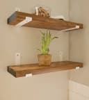 HEVVA Wandregalhalter Set 2x L-förmig Weiß Modern Bild 5