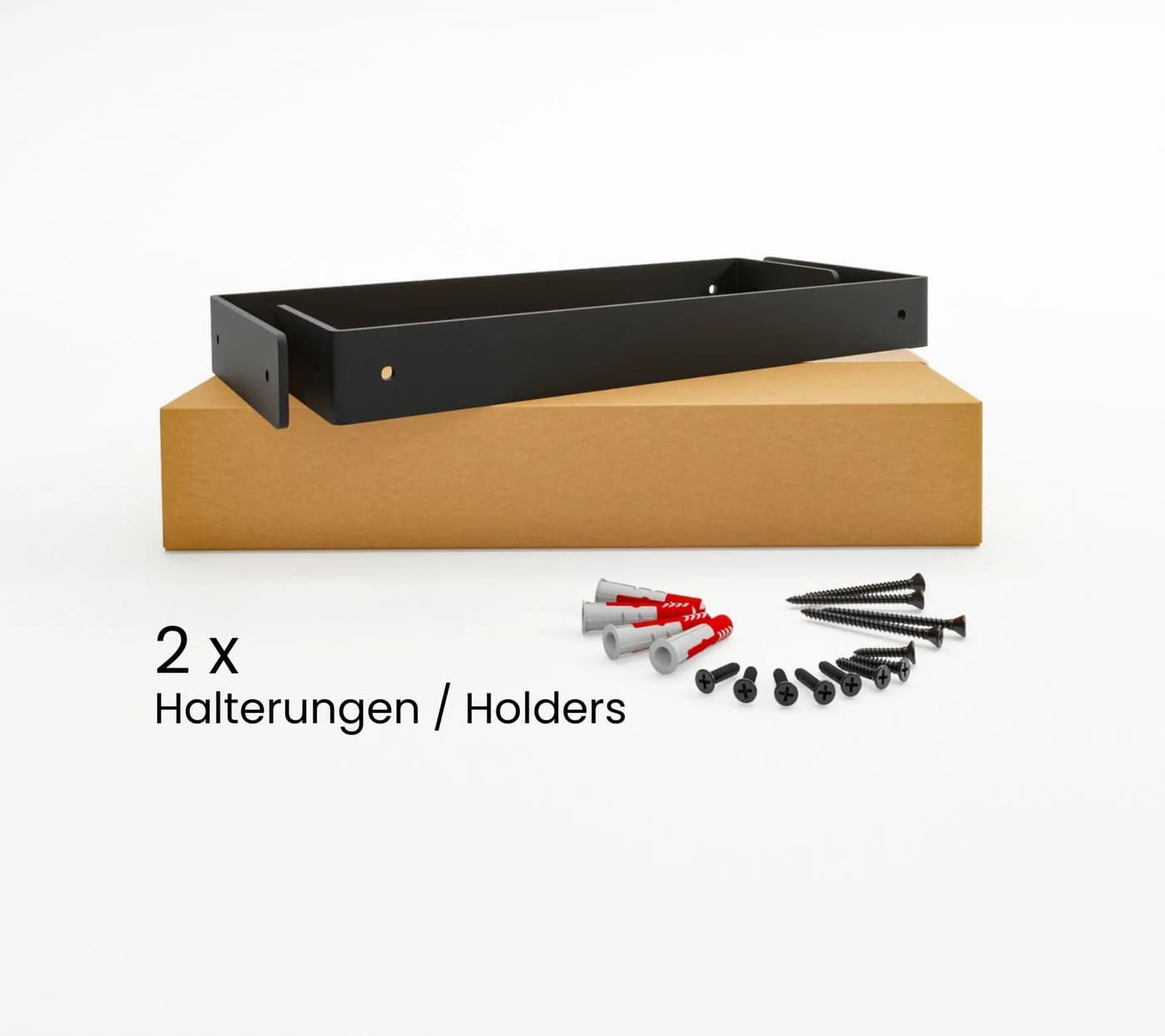 HEVVA Wandregalhalter 2x Doppelte Regalhalter Schwarz HARTENBERG