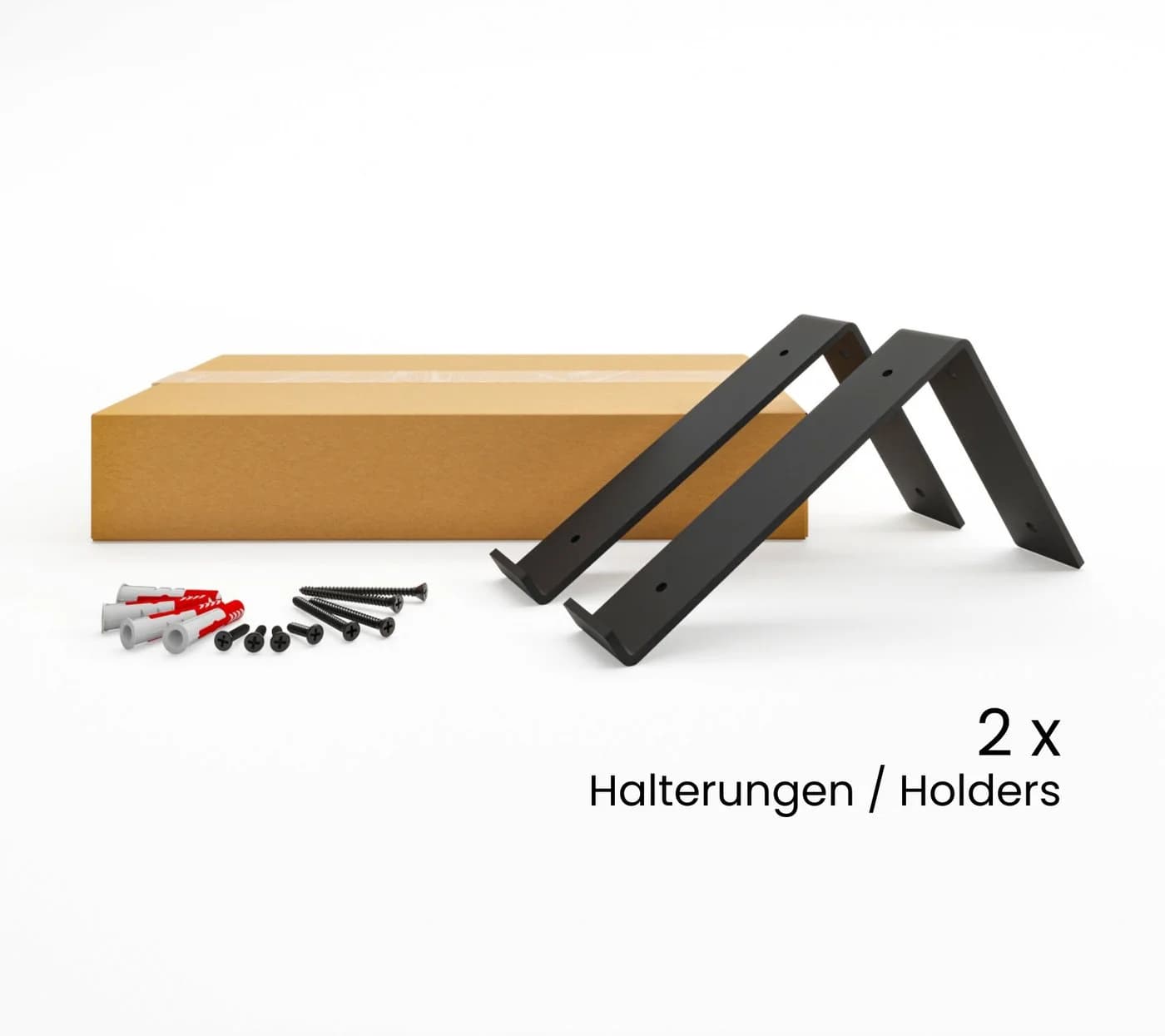 HEVVA Wandregalhalter 2x L-förmig Schwarz