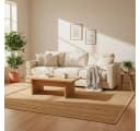 Elegant Floors Rechteckiger Jute Teppich Natur Handgefertigt Boho Bild 1