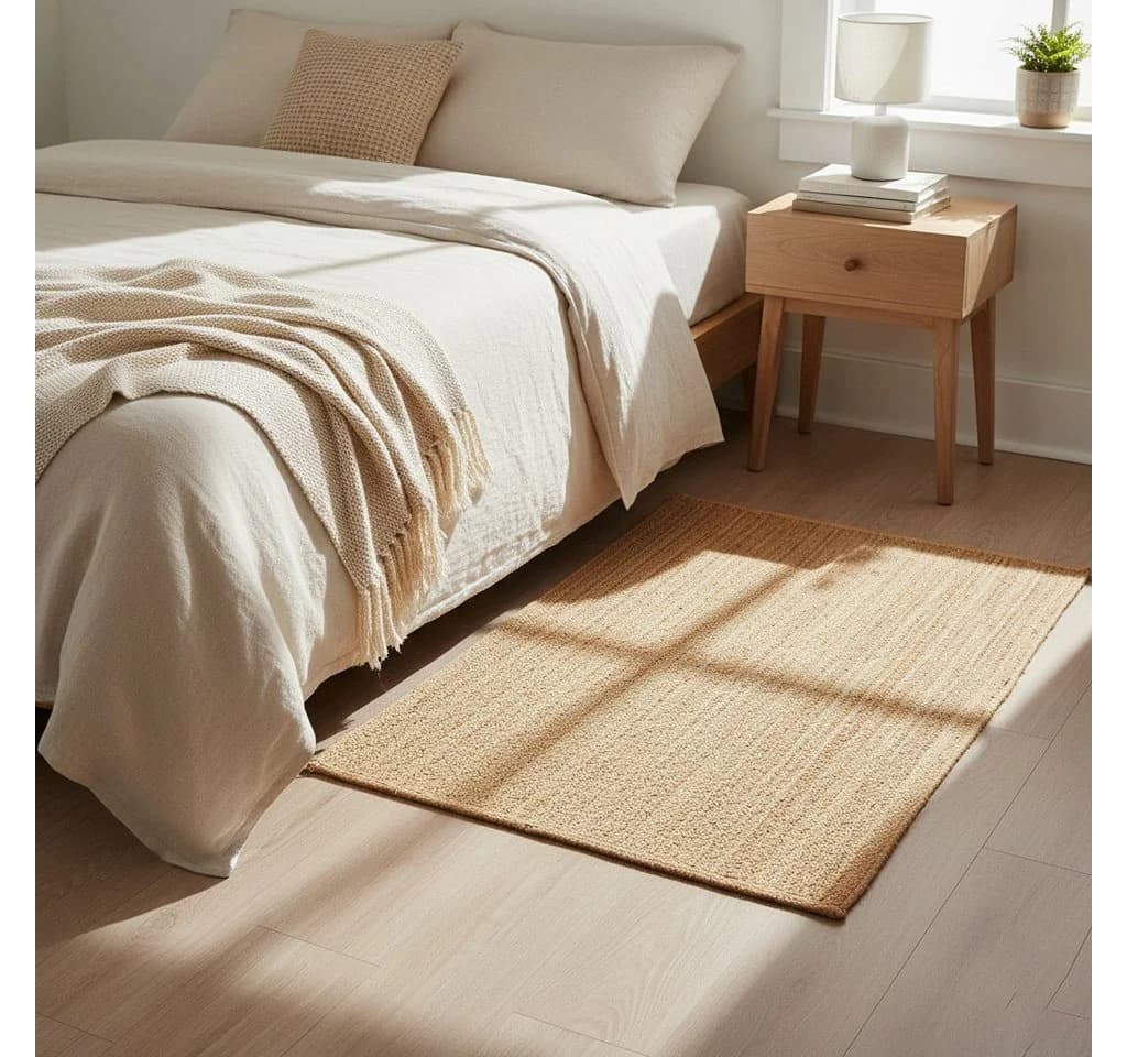 Elegant Floors Rechteckiger Jute Teppich Natur Handgefertigt Boho - Bild 4