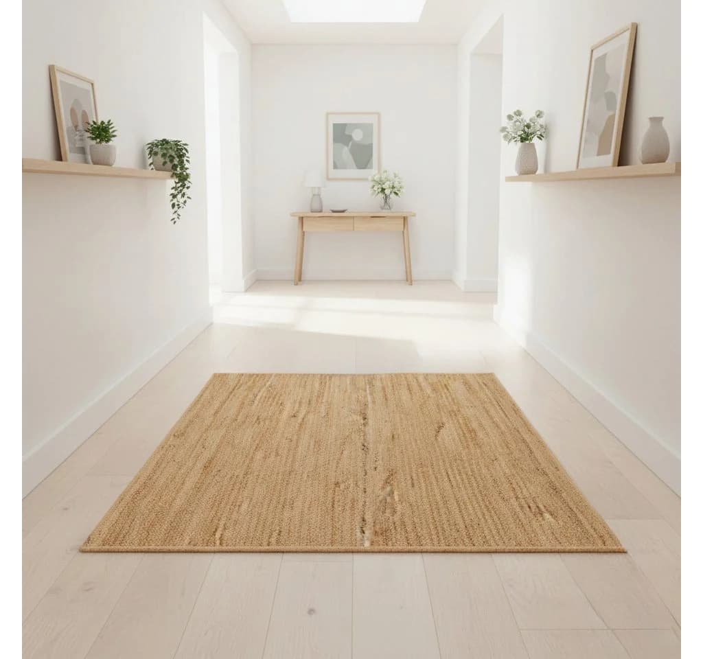Elegant Floors Rechteckiger Jute Teppich Natur Handgefertigt Boho - Bild 5
