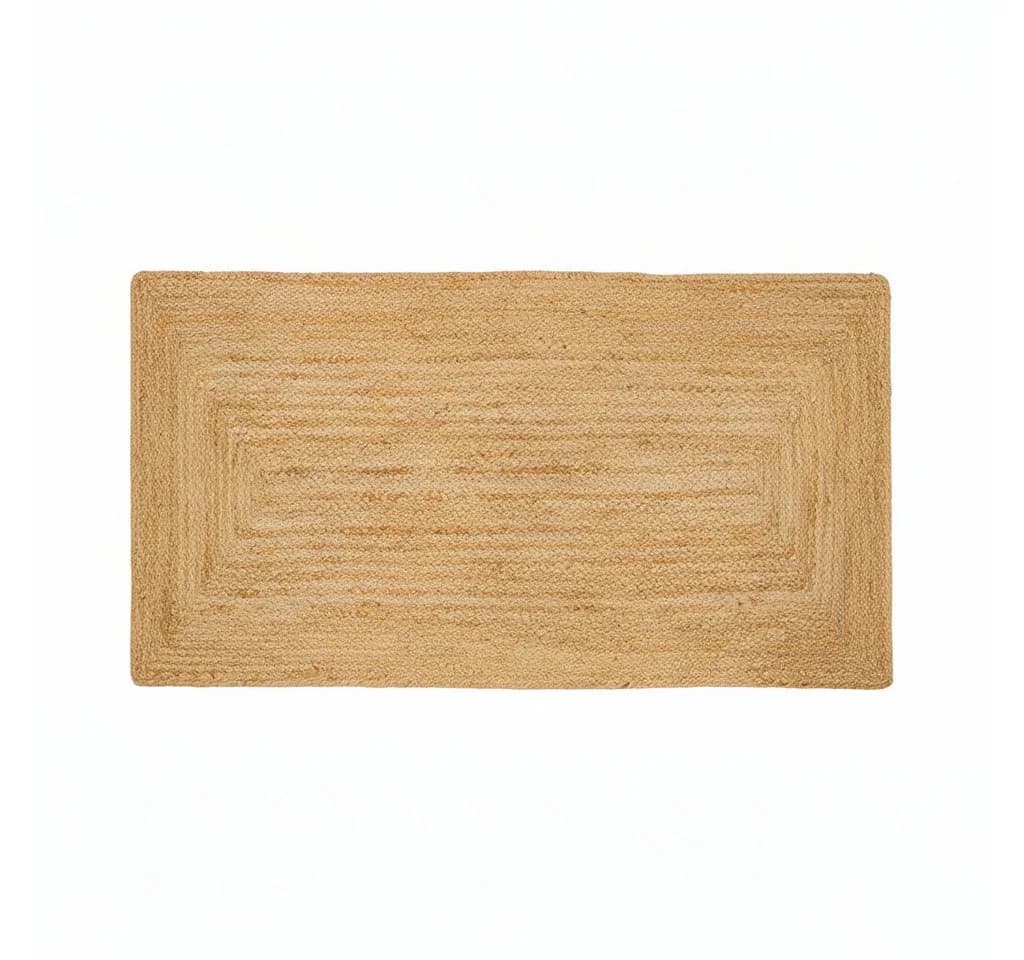 Elegant Floors Rechteckiger Jute Teppich Natur Handgefertigt Boho - Bild 2