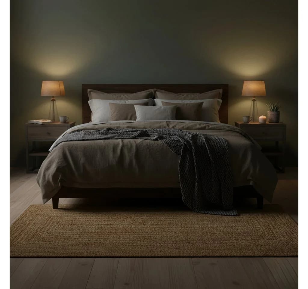 Elegant Floors Rechteckiger Jute Teppich Natur Handgefertigt Boho - Bild 5