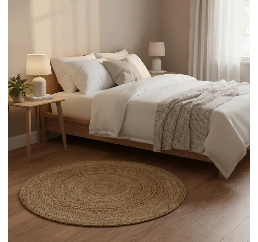 Elegant Floors Runder Jute Teppich Natur Handgefertigt Boho - Bild 3