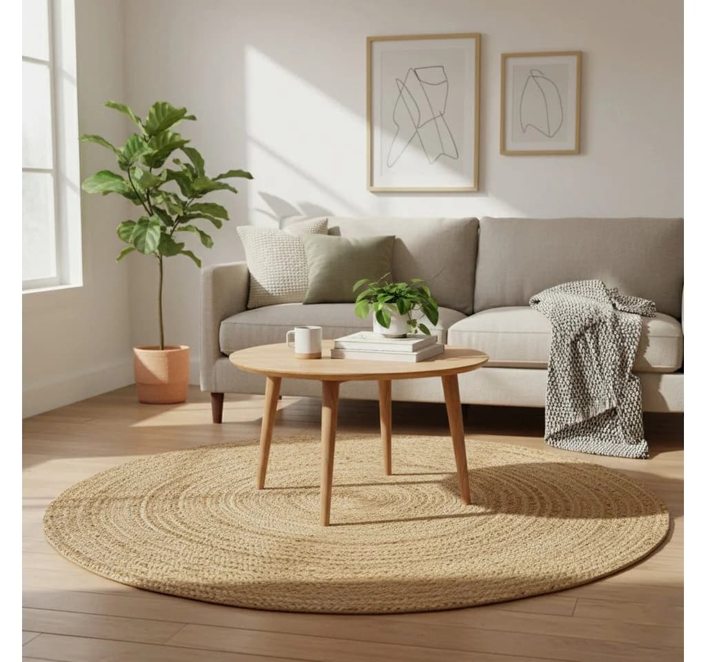 Elegant Floors Runder Jute Teppich Natur Handgefertigt Boho - Bild 4
