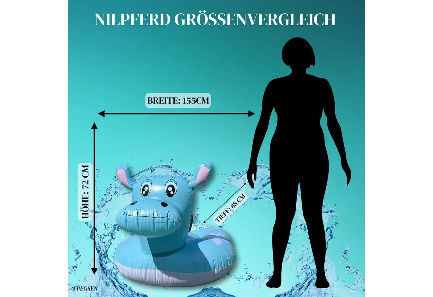 PEGSEN Schwimmtier XXL Pooltiere für Kinder - Bild 3