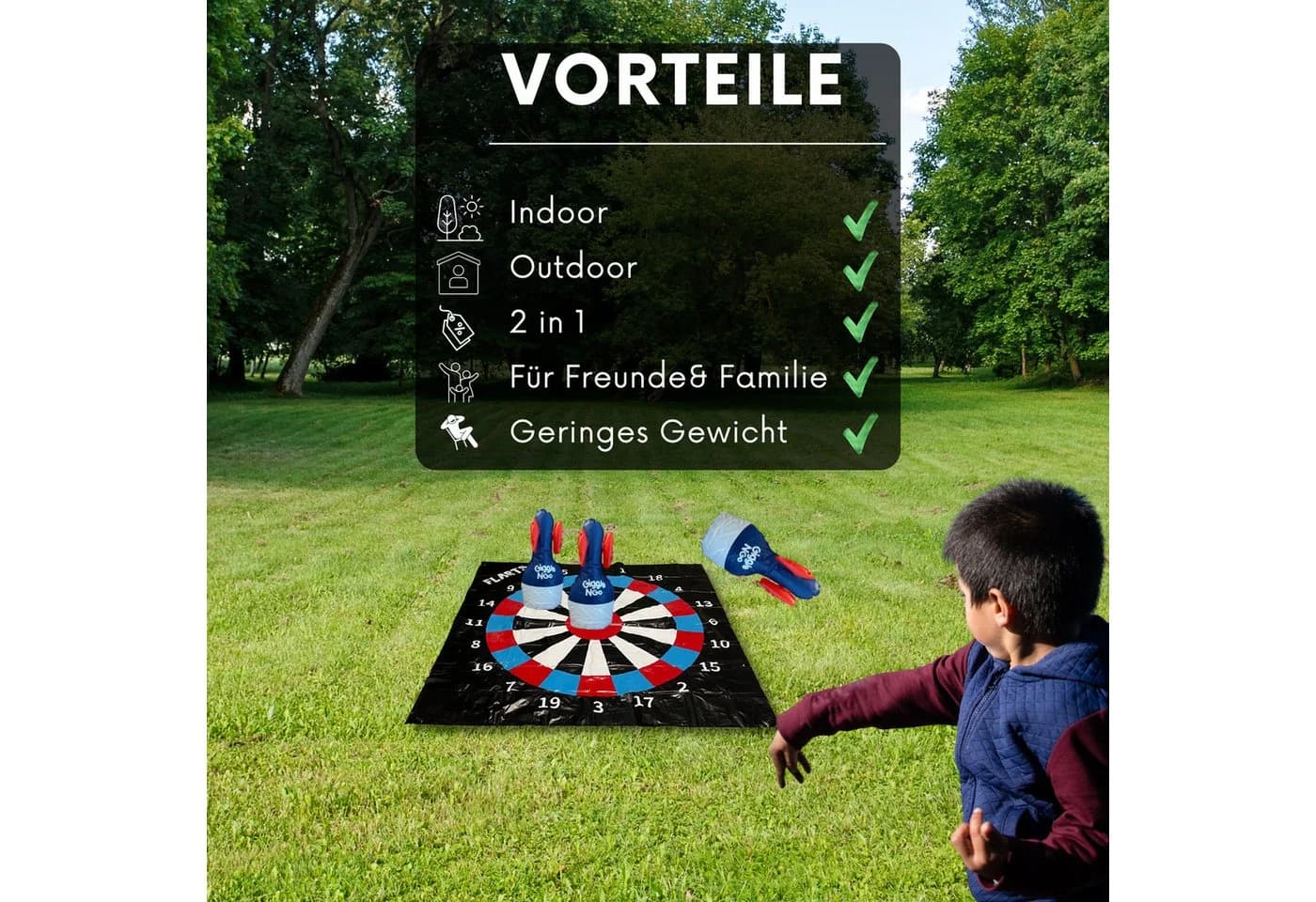 PEGSEN Outdoor Wurfspiel Rasen Dartspiel UV-beständig - Bild 3
