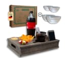 PEGSEN Couchbar Tablett Set 5-tlg. mit 4 Glasschalen & abnehmbarem Deckel Bild 2