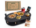 PEGSEN Couchbar Snackbox aus Birkenholz mit 4 Glasschalen Bild 2