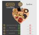 PEGSEN Servierplatte Couchbar Snackbox Herz mit 4 Glasschalen, Birkenholz Bild 4