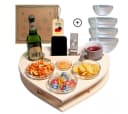PEGSEN Servierplatte Couchbar Herz mit 4 Glasschalen Birkenholz Bild 2