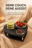 PEGSEN Couchbar Herz aus Birkenholz mit Getränkehalter & 2 Schalen Bild 1