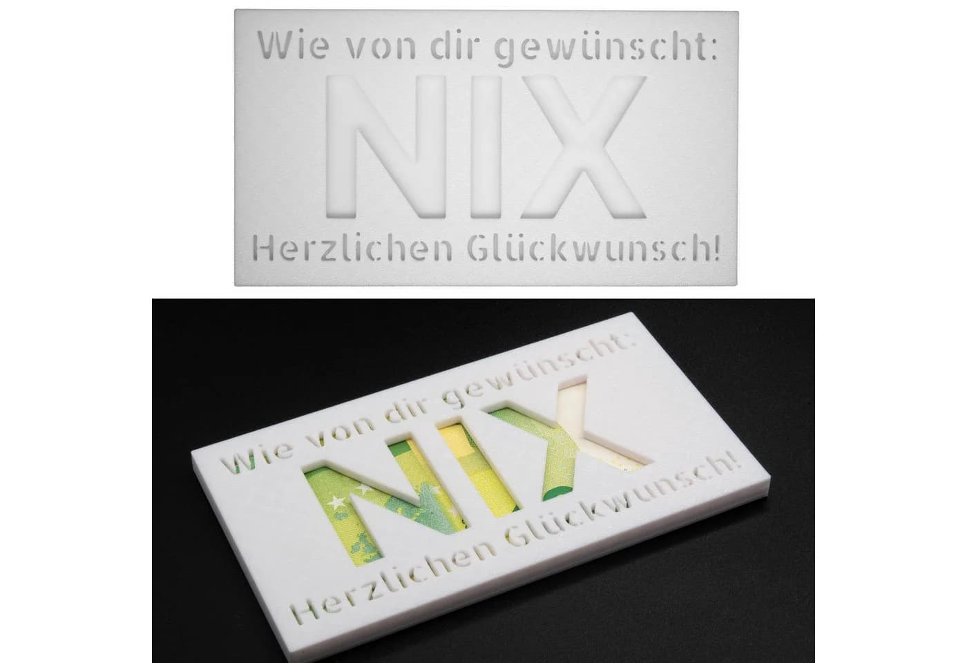TSB Werk Geschenkbox Geldgeschenk NIX Nichts Geschenkidee Weiß - Bild 2