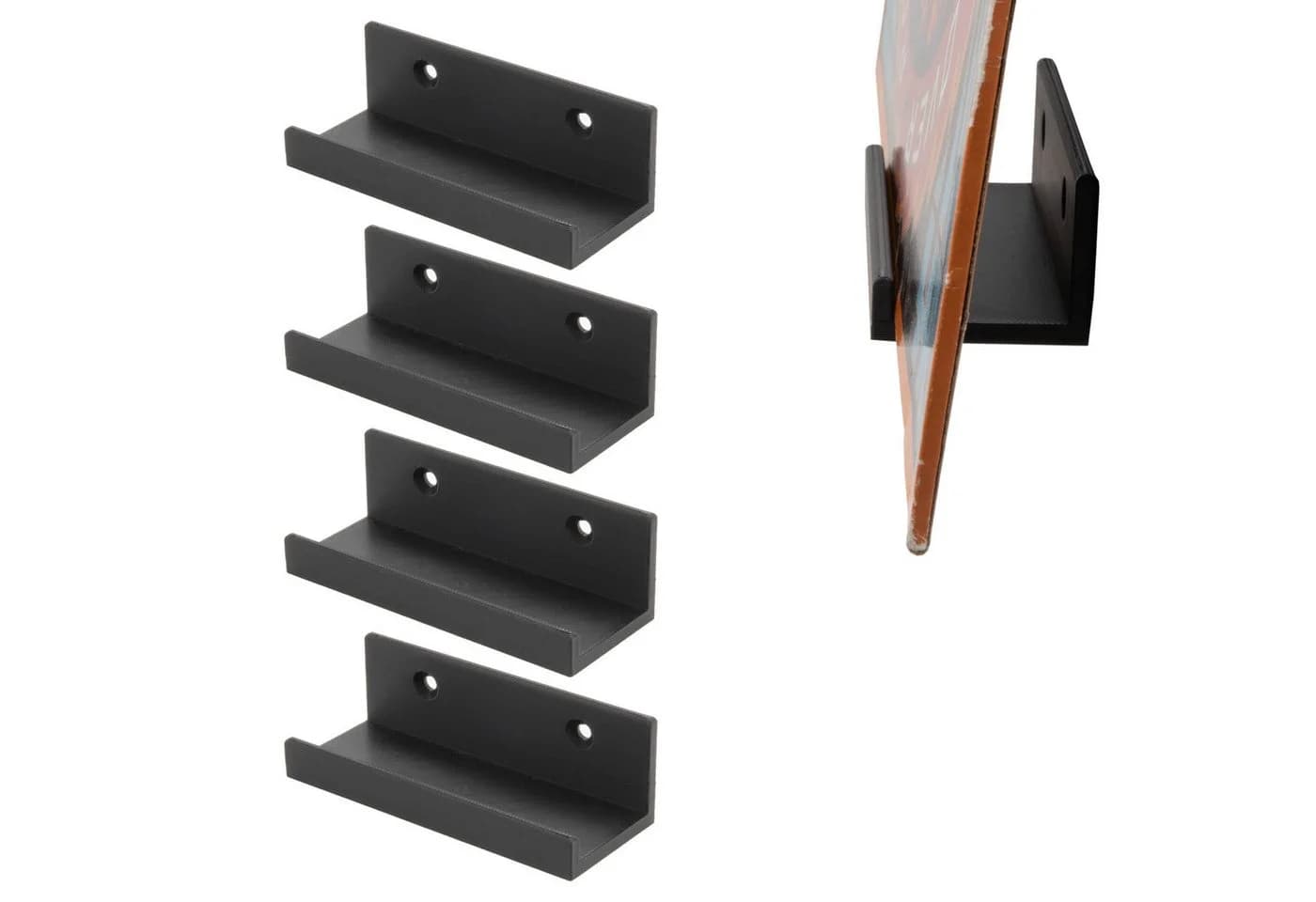TSB Werk Wandhalterung für Schallplatten Vinyls LP Halter Schwarz/Weiß 4 St - Bild 2