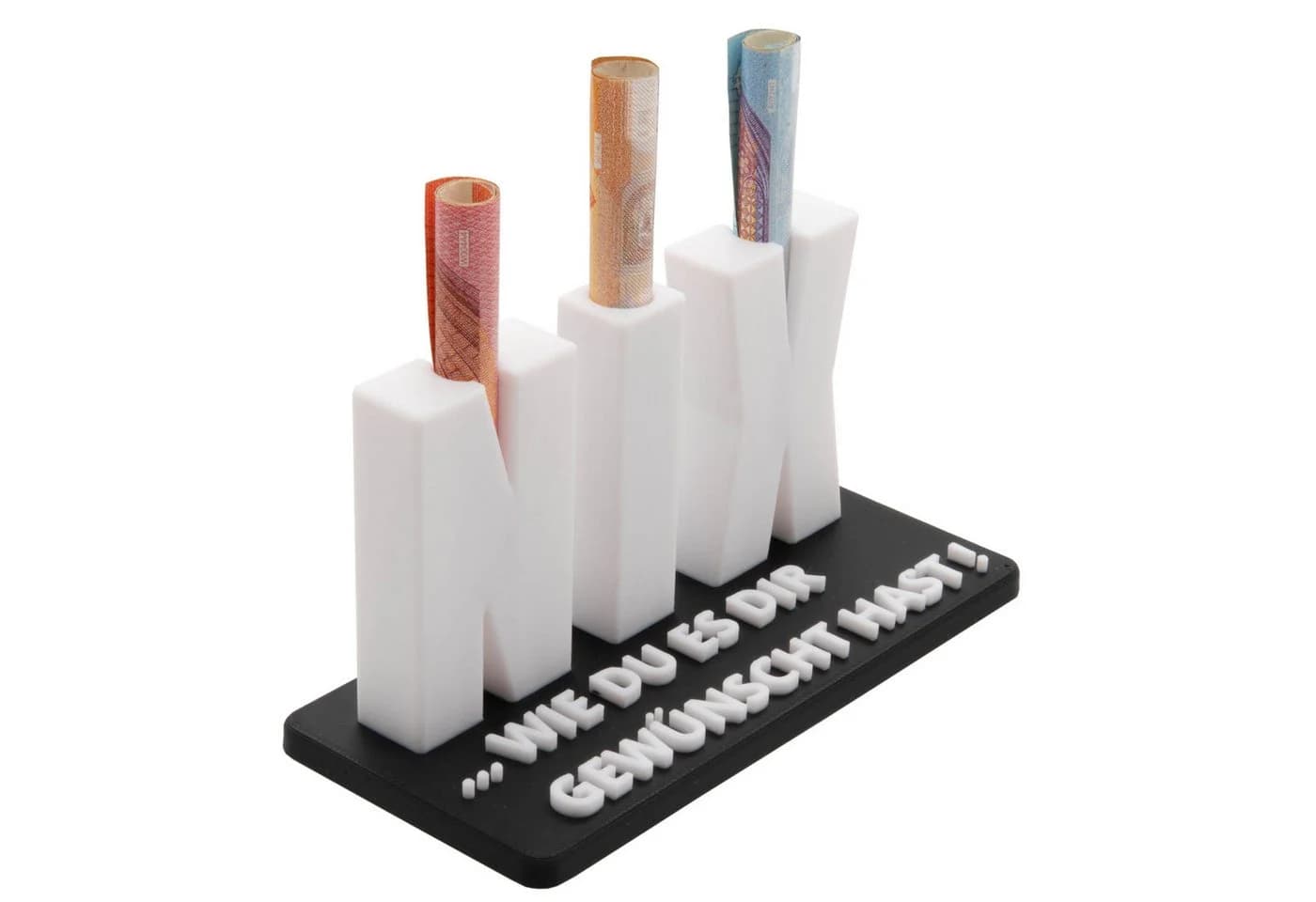 TSB Werk Geschenkbox NIX Schwarz/Weiß 3D-Druck Geldgeschenk