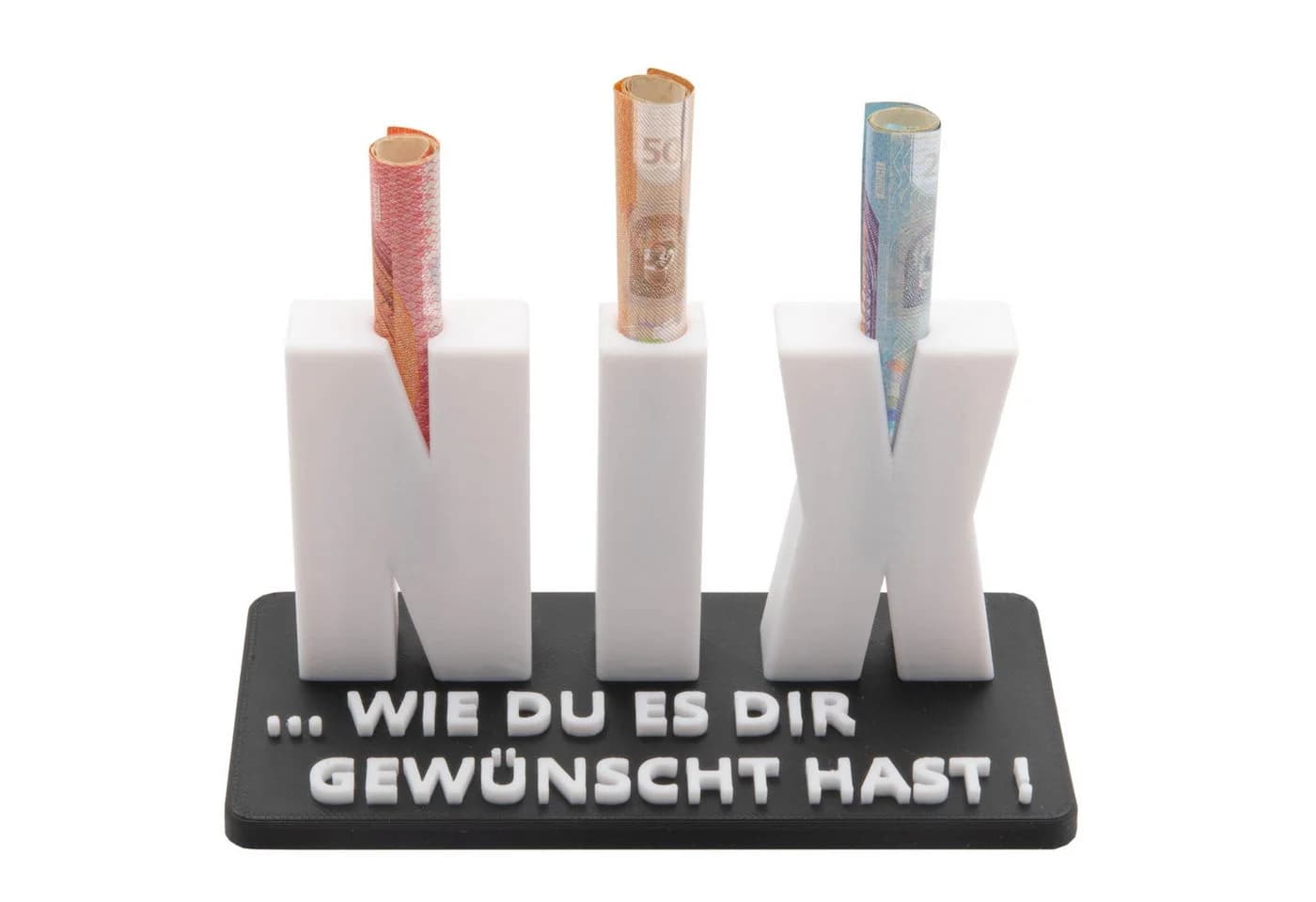 TSB Werk Geschenkbox NIX Schwarz/Weiß 3D-Druck Geldgeschenk - Bild 2