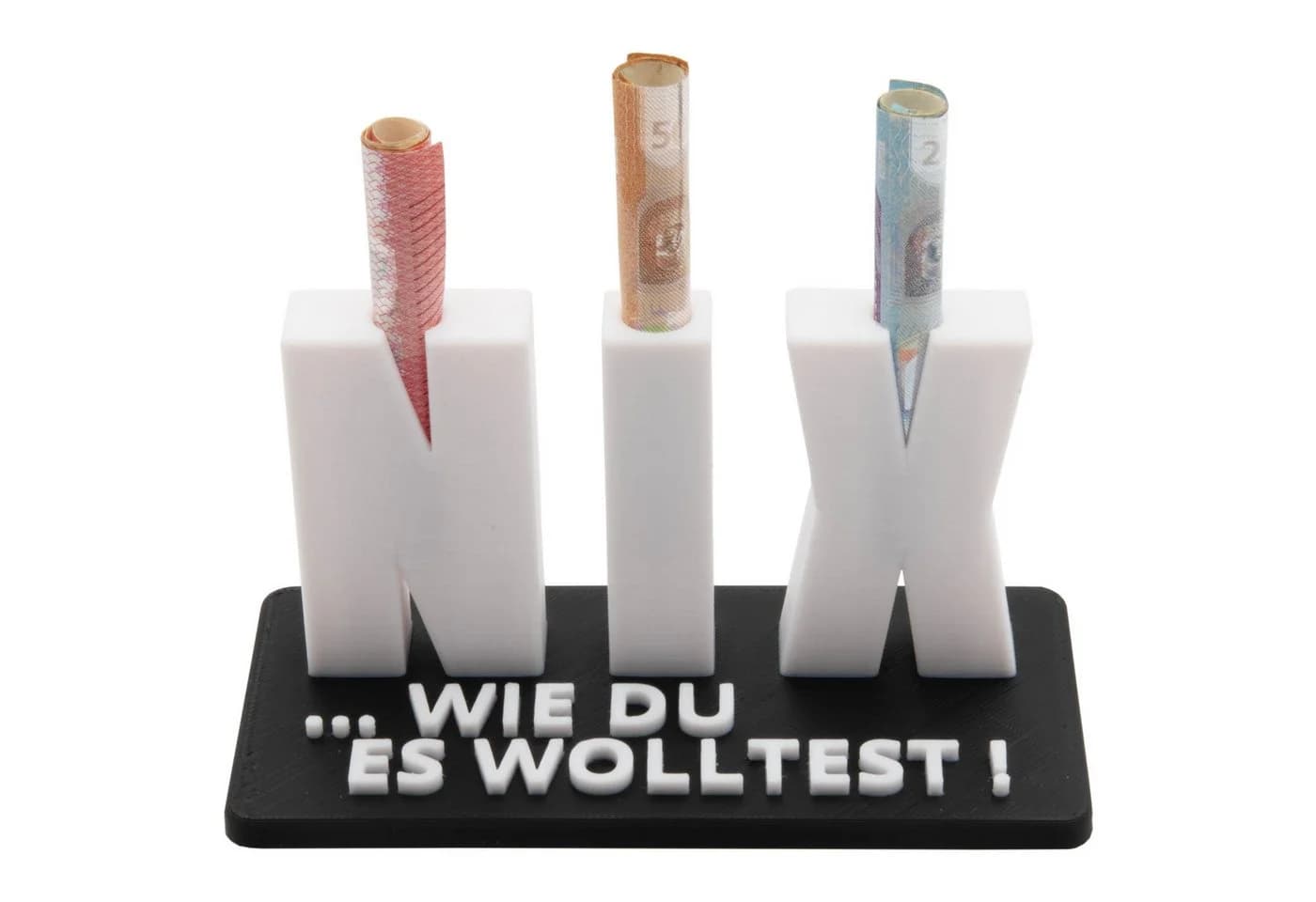 TSB Werk Geschenkbox NIX Geldgeschenk 3D-Druck Schwarz/Weiß - Bild 2