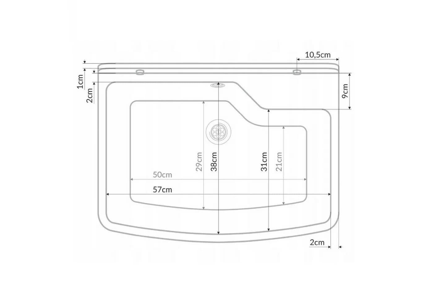 QLS Waschbecken Grau mit Armatur und Siphon