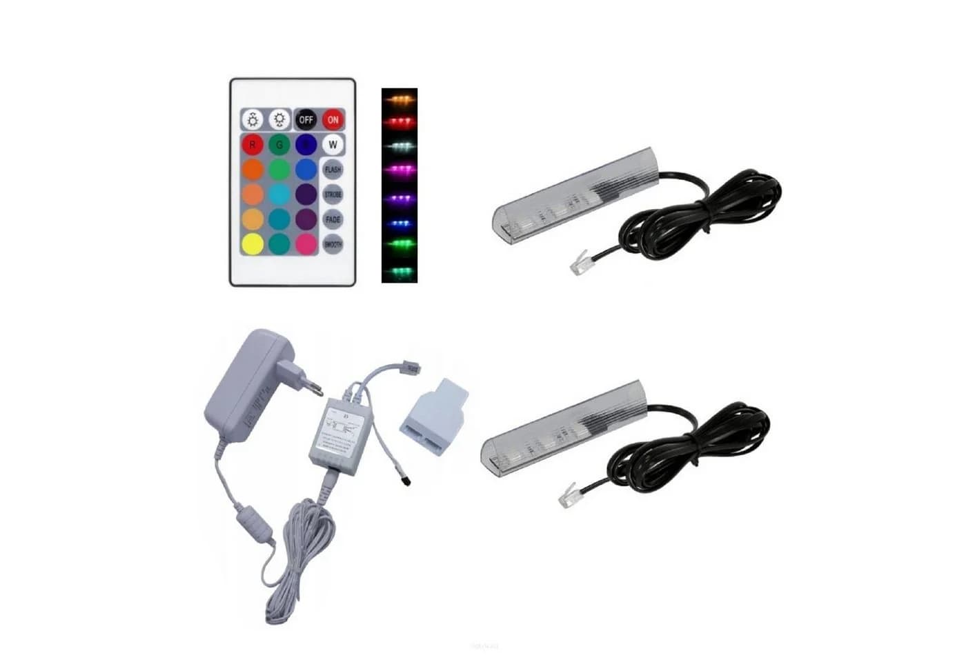 QLS LED Unterbauleuchte Weiß 12V RGB mit Fernbedienung Dimmbar - Bild 2