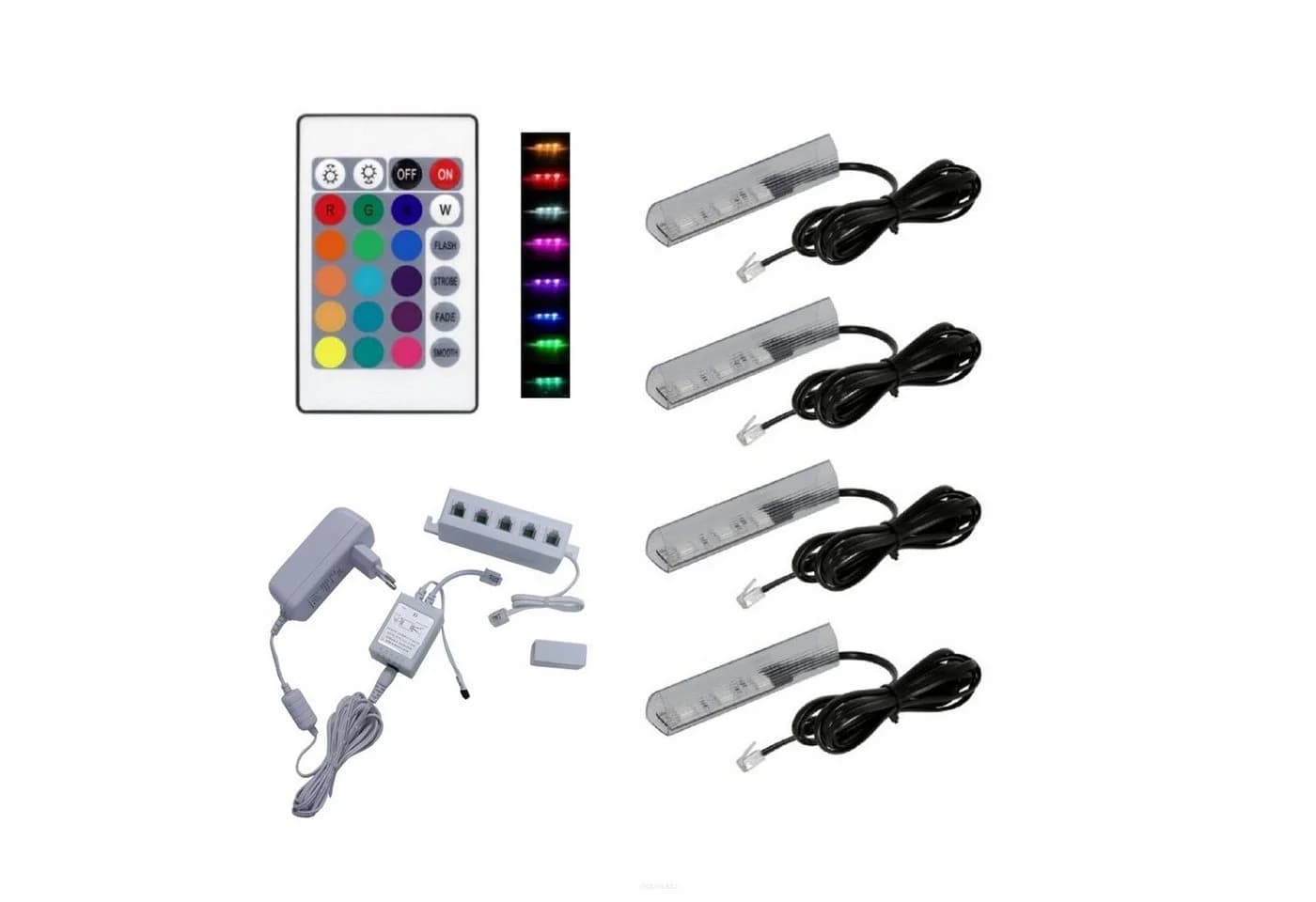 QLS LED Unterbauleuchte Weiß 12V mit Fernbedienung 16 Farben Dimmbar - Bild 2