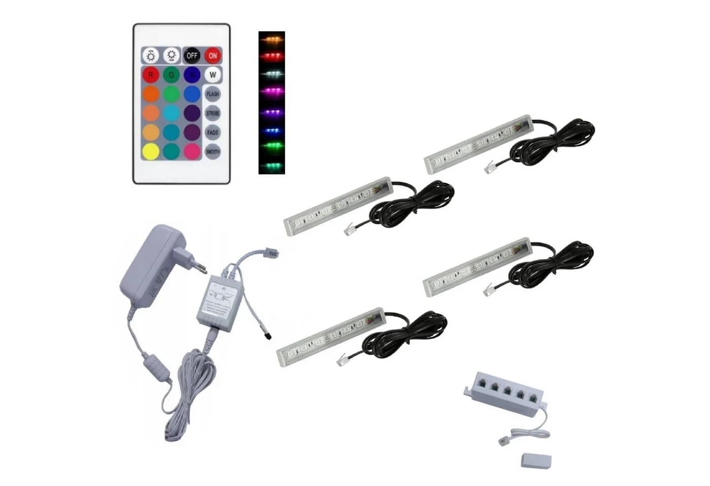 QLS LED Unterbauleuchte RGB 12V Weiß Dimmbar mit Fernbedienung - Bild 2
