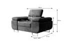 M-Punkt24 Big-Sofa Miami 3-Sitzer Grau Anthrazit mit Verstellbaren Kopfstützen Bild 3