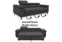 M-Punkt24 Polstergarnitur Sofa 3-2-1 mit Schlaffunktion, Samt Anthrazit Bild 4