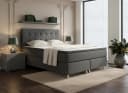 M-Punkt24 Boxspringbett MONZA 180x200 cm Grau Anthrazit mit Topper Bild 2
