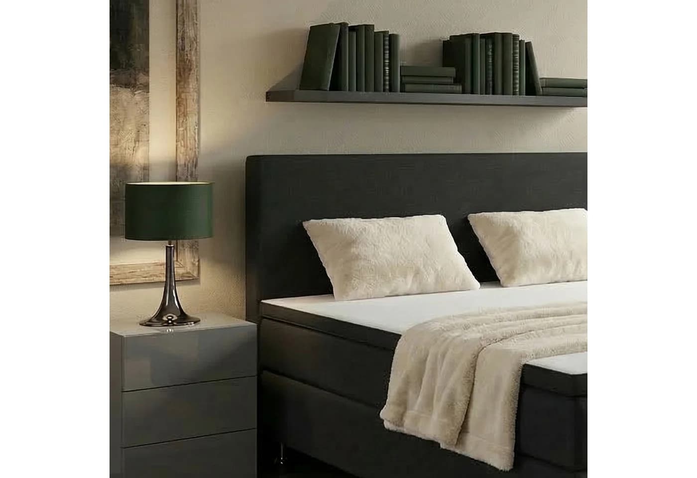 M-Punkt24 Boxspringbett MILANO Grau/Anthrazit mit 7-Zonen Matratze & Topper - Bild 5