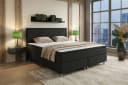 M-Punkt24 Boxspringbett MILANO Grau/Anthrazit mit 7-Zonen-Matratze & Topper Bild 2