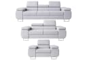 M-Punkt24 Polstergarnitur DUBAI 3-2-1 Samt Sofa mit Schlaffunktion Silbergrau Bild 2