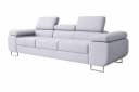 M-Punkt24 Polstergarnitur DUBAI 3-2-1 Samt Sofa mit Schlaffunktion Silbergrau Bild 5