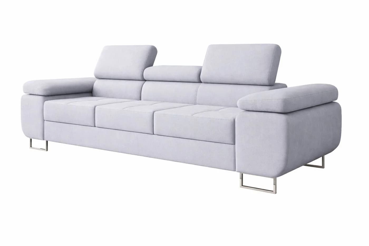 M-Punkt24 Polstergarnitur DUBAI 3-2-1 Samt Sofa mit Schlaffunktion Silbergrau - Bild 5