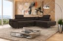 M-Punkt24 Ecksofa DUBAI Samt Braun mit Schlaffunktion & Bettkasten Bild 2