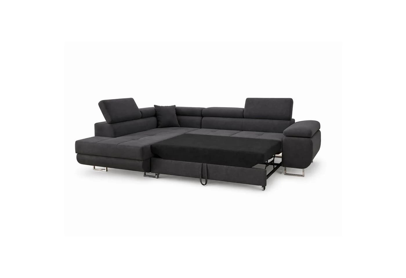 M-Punkt24 Ecksofa DUBAI Samt Anthrazit mit Schlaffunktion und Bettkasten - Bild 4