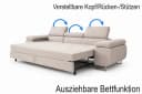 M-Punkt24 Polstergarnitur Miami 3-2-1 Samt Creme mit Schlaffunktion Bild 3