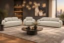 M-Punkt24 Sofa-Set Verona 3-2-1 Creme mit Bettfunktion Bild 2