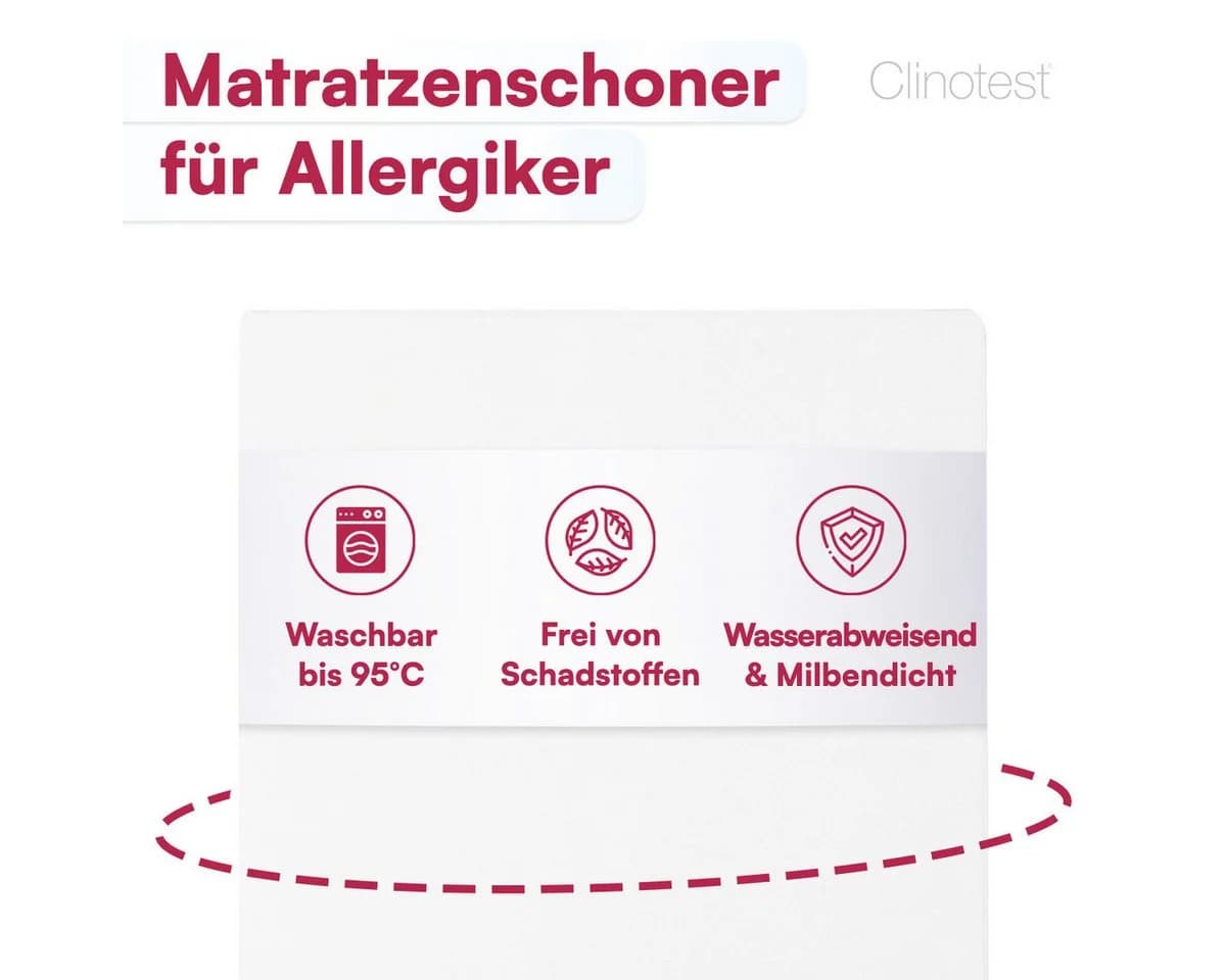 Clinotest Matratzenschutzbezug wasserdicht & milbendicht mit Reißverschluss