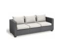 Allibert Loungesofa Salta 3-Sitzer Gartensofa Anthrazit Rattanoptik mit Kissen Bild 5