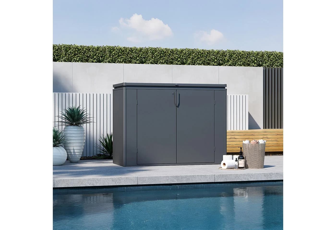 Weide Gartenbox Noble Max 1340 L Anthrazit verzinkter Stahl - Bild 3
